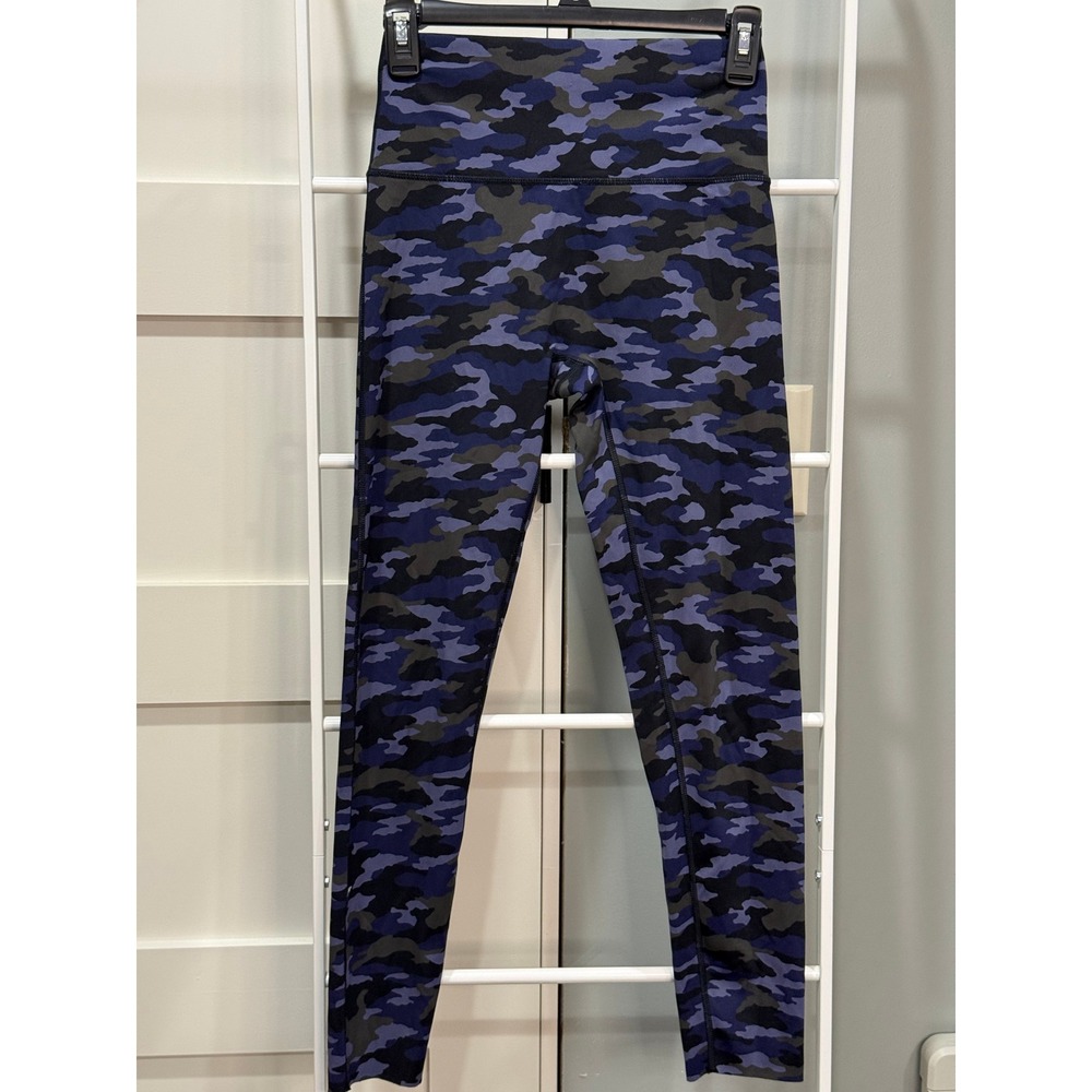 Aerie Chill Play Move Blue Camo High Waisted Leggings Womens M Y2K Streetwear